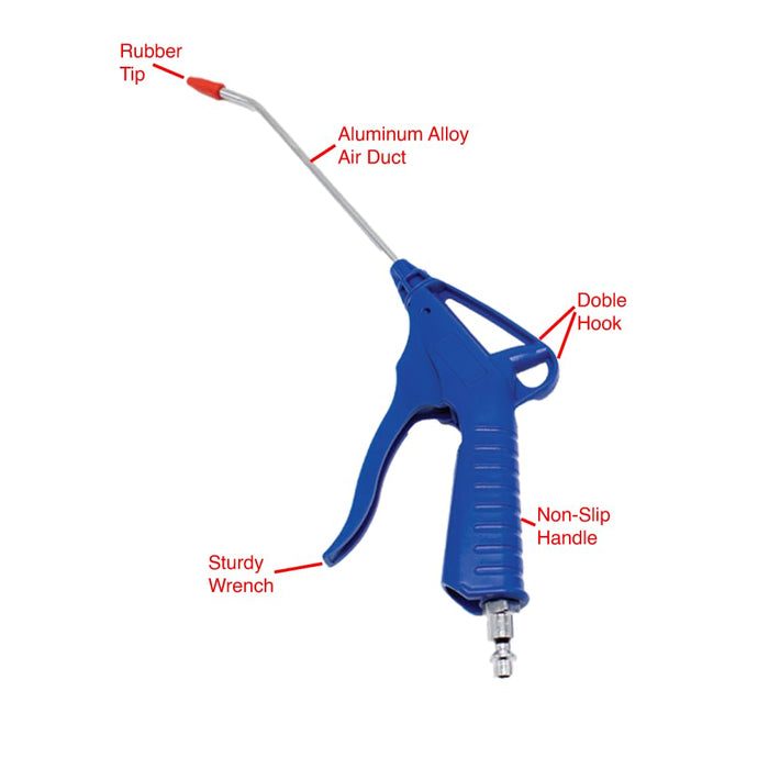 Air Blow Gun with Fixed Nozzle, Air Compressor with Angled Bent Nozzle Accessories Dust Removal Cleaning Tool (100mm) 57020