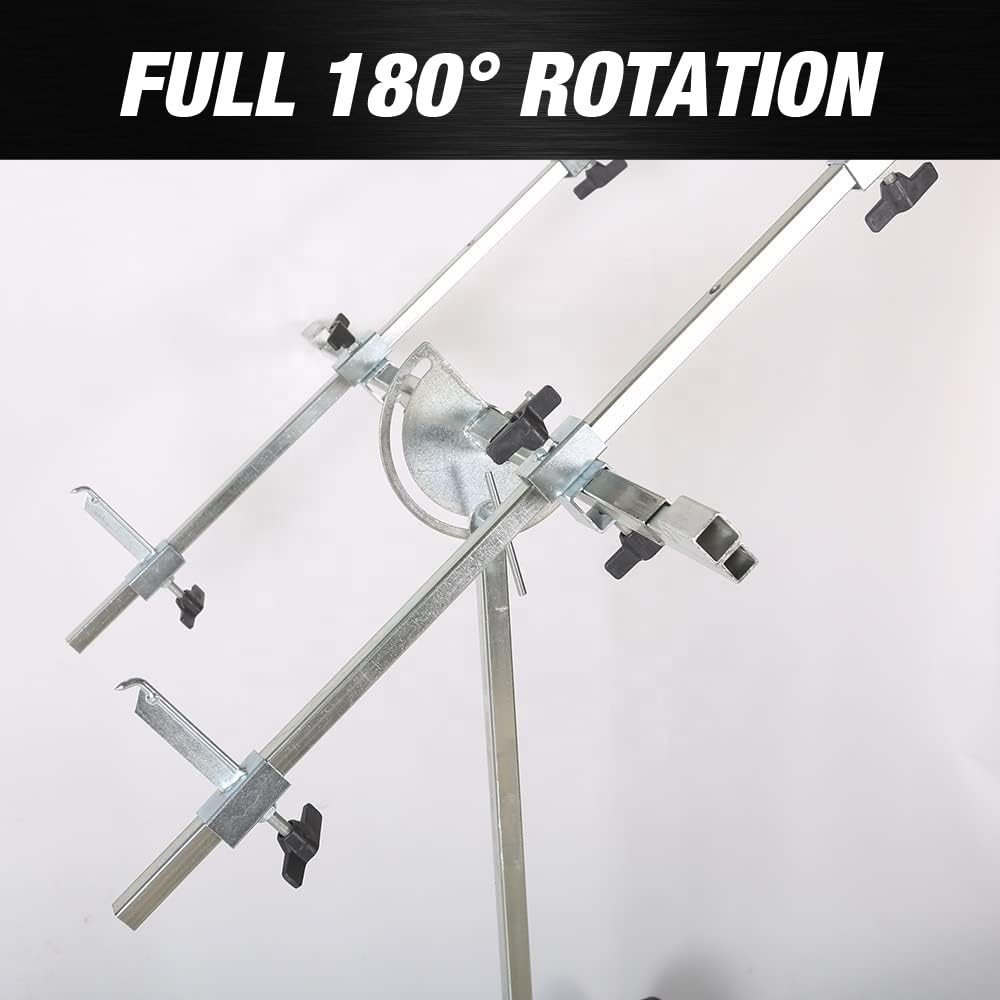 LAUCO Rotating Panel Repair Paint Stand (4571) – Adjustable 180° Swivel Automotive Panel Stand with Wheels for Doors, Bumpers, Wings, and Body Panels – Heavy Duty Repair and Paint Rack HM-ESCR-061N