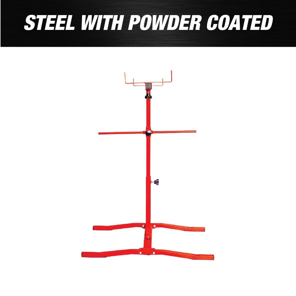 LAUCO Automotive Adjustable Paint Stand T-Bar, Heavy-Duty Car Bumper, Fender & Panel Spray Rack with Secure Mount for Body Shop Use