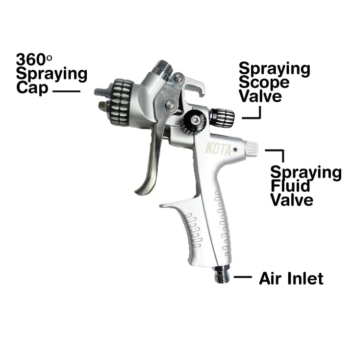 KOTA MP Spray Gun Nozzle – Medium Pressure Gravity Feed Paint Gun for Automotive, Carpentry, Industrial, and Decorative Painting (1.2mm) 41921