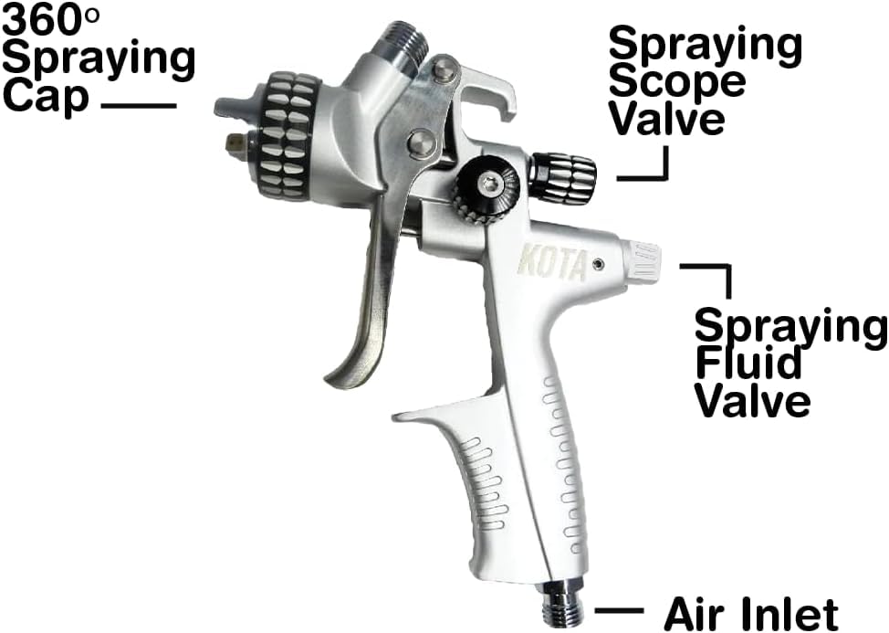 KOTA MP Spray Gun Nozzle – Medium Pressure Gravity Feed Paint Gun for Automotive, Carpentry, Industrial, and Decorative Painting (1.4 mm) 75914