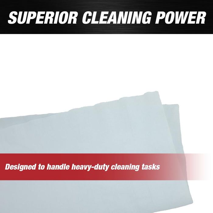 Prep Wipe Industrial Wipes, 500 Sheets per Roll, 10 x 15 Inch Heavy Duty Absorbent Cleaning Cloths for Automotive, Manufacturing, Electronics, Oil, Grease & Shop Cleaning, 50748