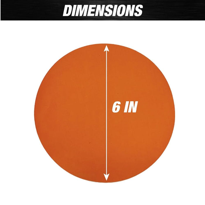 6” Premium Ceramic Orange PSA Discs - 80 Grit (Box of 50) - No Hole, self Adhesive Random Orbital Sander Discs for Sanding Polishing on Fiberglass, Metal, Wood (GRIT 80)