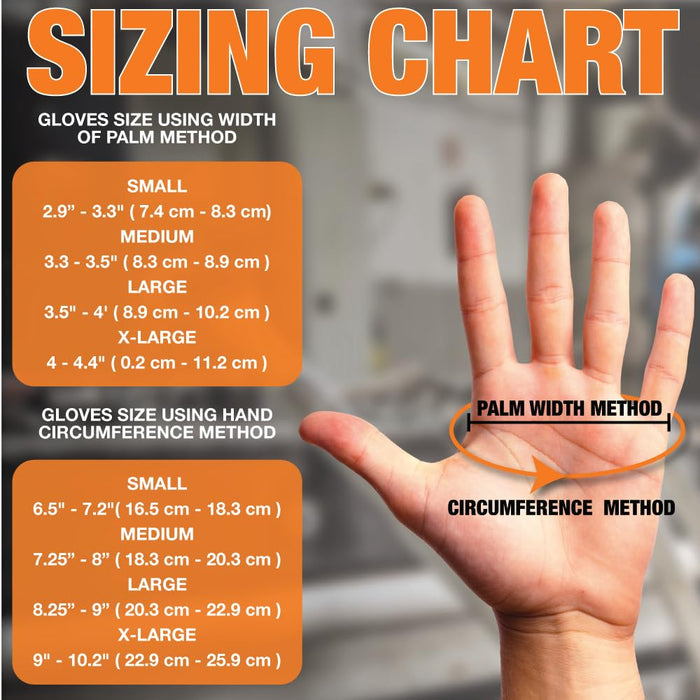 Heavy Duty 8-Mil Industrial Orange Nitrile Gloves with Raised Diamond Texture, X-Large, Latex Free, Powder Free, Pack of 1000 (10 Boxes) 87286