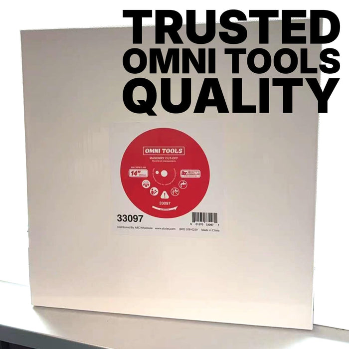 OMNI TOOLS 14 Inch Diamond Saw Blade – 350mm Segmented Concrete Cutting Disc for Masonry, Brick, Block, Stone – Heavy Duty Abrasive Wheel for Circular Saw – Dry/Wet Use – 5500 RPM – [33097]