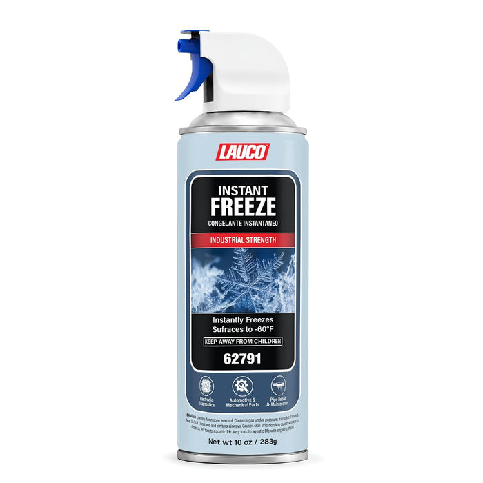 LAUCO Instant Freeze Spray 10 oz, Industrial Strength Freeze Spray for Electronic Diagnostics, Automotive & Mechanical Parts, Pipe Repair & Maintenance, Instant Cooling Spray, 62791