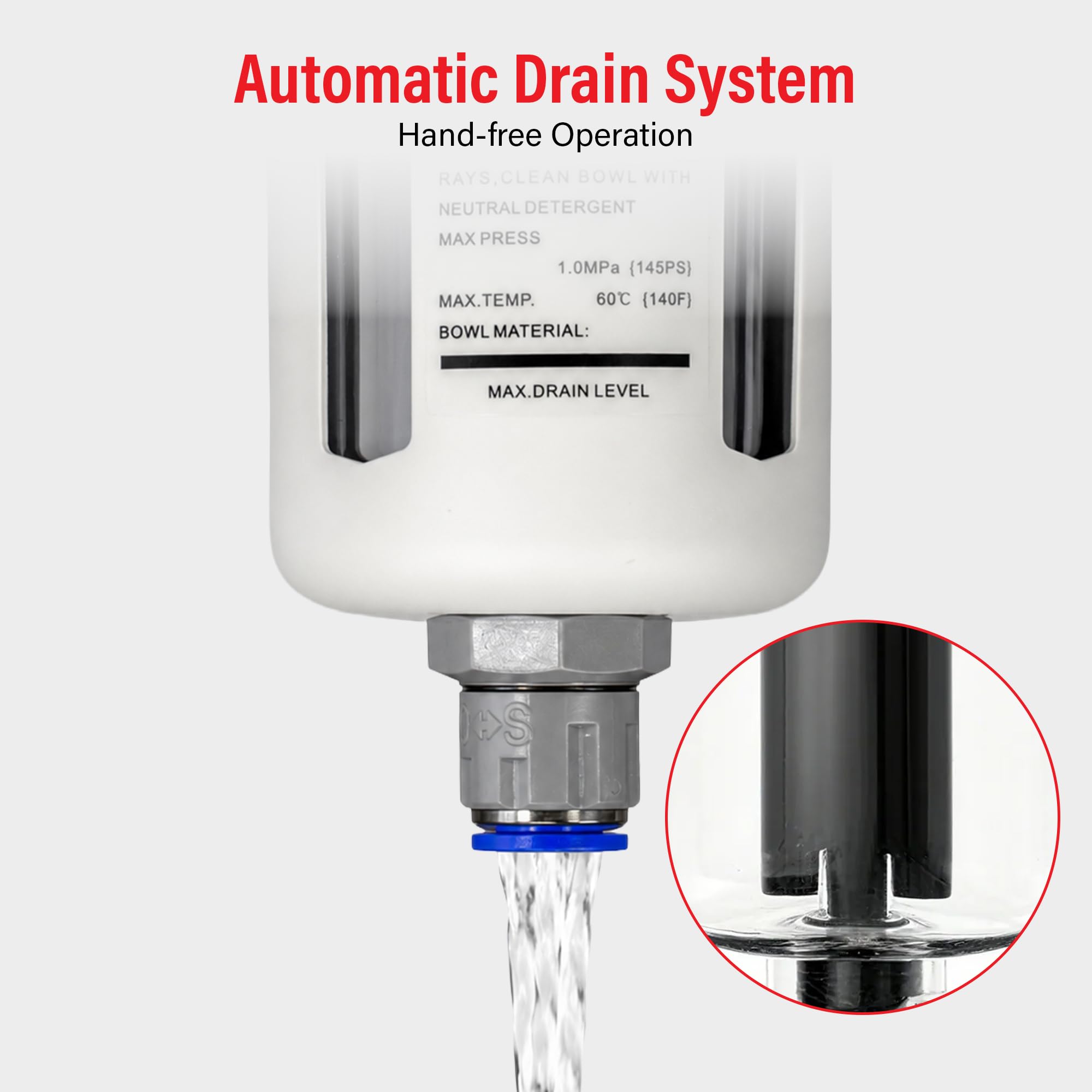 Heavy Duty 1/2" NPT 3 Stage Air Drying System – Industrial Coalescing Filter, Particulate Filter, Desiccant Dryer and Air Regulator with Manual Drain for Air Compressor, Plasma Cutter, Paint