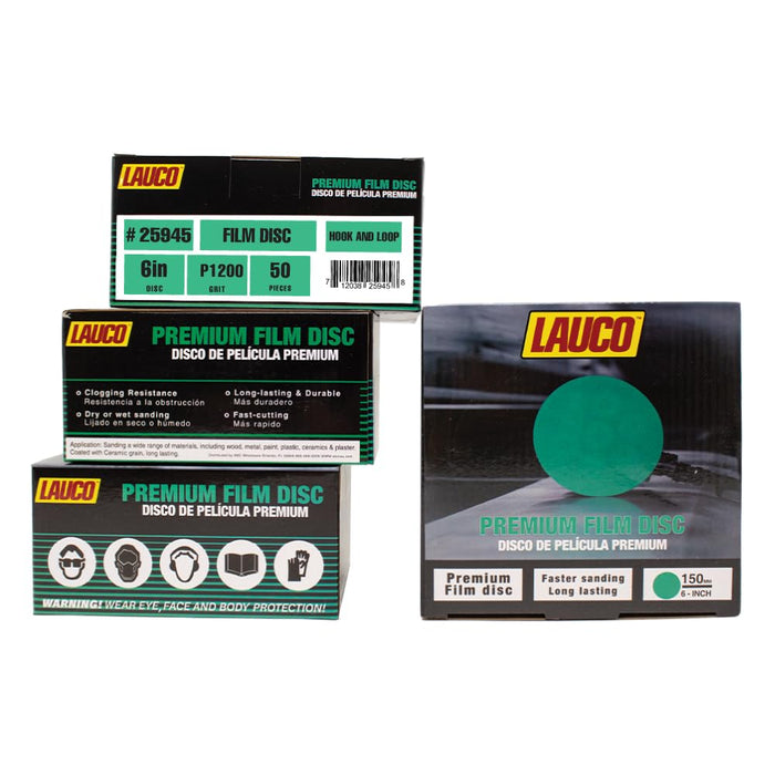 Premium 6" Hook and Loop Sanding Discs (Box of 50) - Hook and Loop Backing Discs for DA Orbital Sanders - Automotive Sanding Wood Furniture Finishing (GRIT-1200)