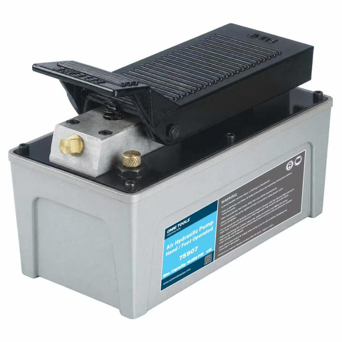 Air Hydraulic Pump 1.6 Liter, Aluminum Heavy-Duty Pneumatic Foot Pump, Manual Hydraulic Pump for Automotive Repair, Machinery, Rigging and Moving, 75907