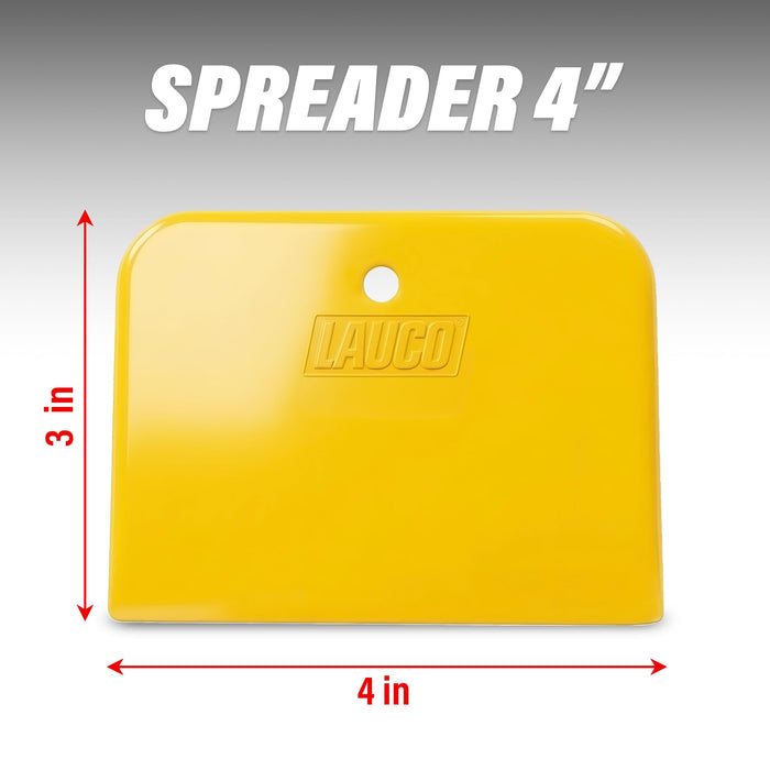 LAUCO Body Filler Spreaders 4 Inch, 50 Pack Reusable Plastic Auto Body Spreaders for Automotive Filler, Putty, Glaze, Caulk, Epoxy Resin and Paint