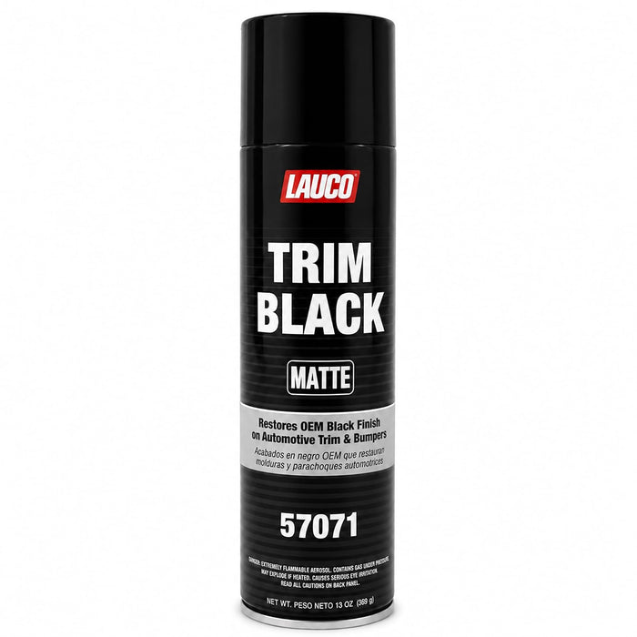 LAUCO Trim Black Matte Automotive Spray Paint – 13 oz Aerosol Can for Plastic, Aluminum, Steel & Stainless Steel Trim – Durable OEM-Style Finish- 57071