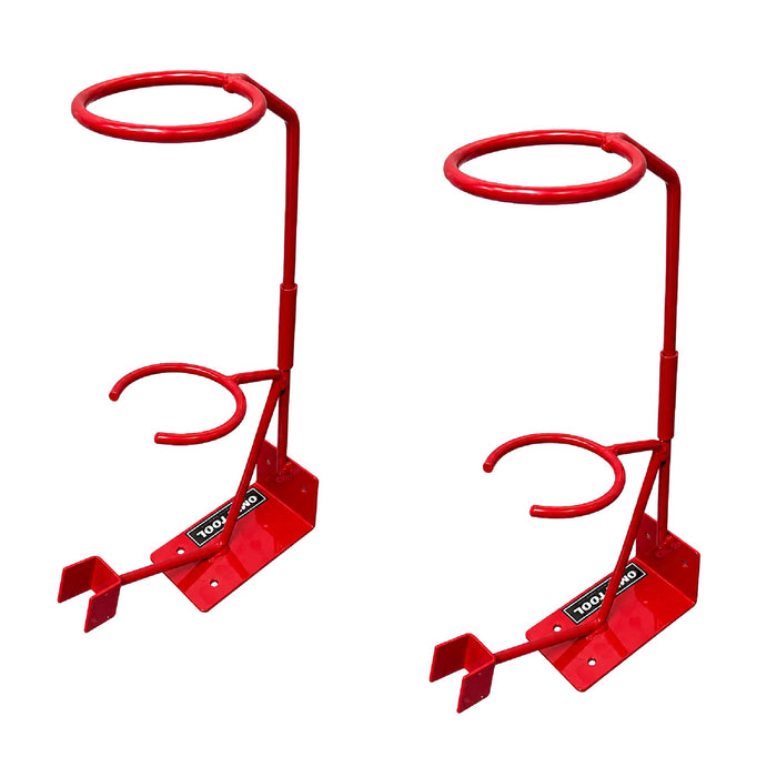 LAUCO Spray Paint Gun Holder, Gravity Spray Gun Holder Stand with Strainer Holder, Paint Gun Stand for Wall or Bench Mount, HVLP, Red (Without 250 Strainers, 2)