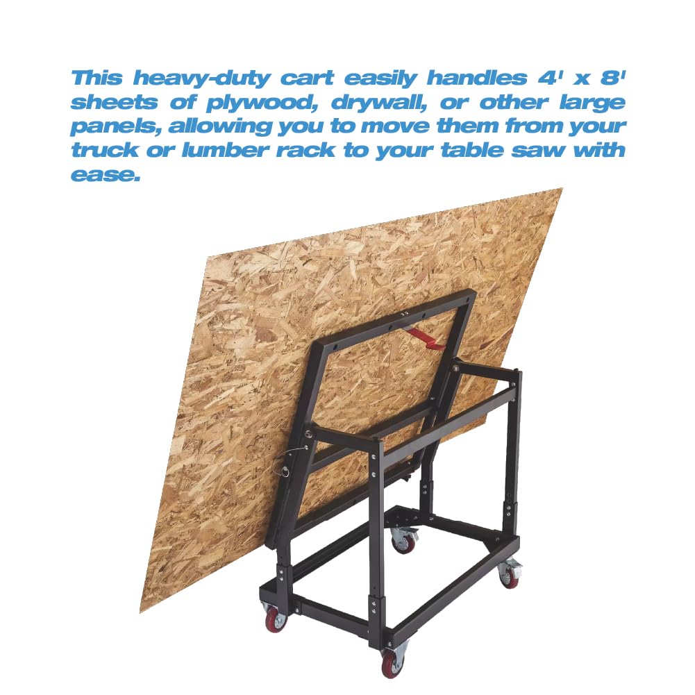 LAUCO Mate Panel Cart and Stand – Mobile Base Stand Contains Rubber Rolling 4” Casters – Mobile Workbench for Tools, Woodworking Tools and Accessories [87280]