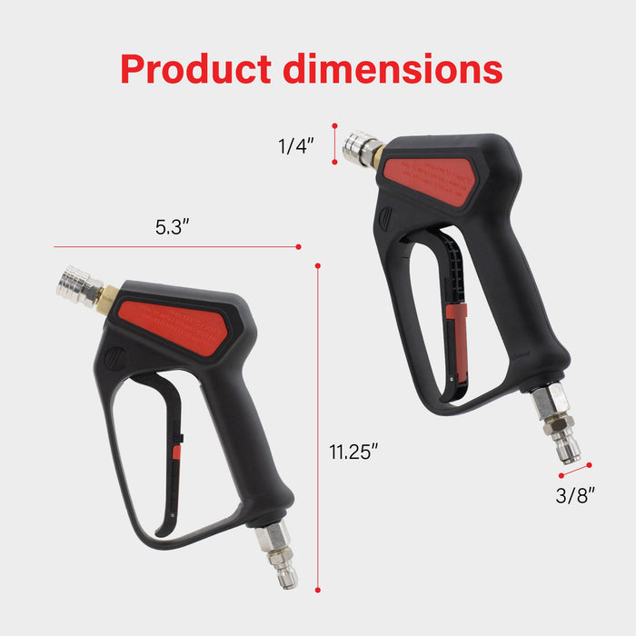 High Pressure Washer Gun with 360° Swivel Inlet, 4500 PSI Pressure Washer Spray Gun, 3/8" Inlet, 1/4" Quick Connect Outlet, Replacement Trigger Gun for Gas & Electric Pressure Washers
