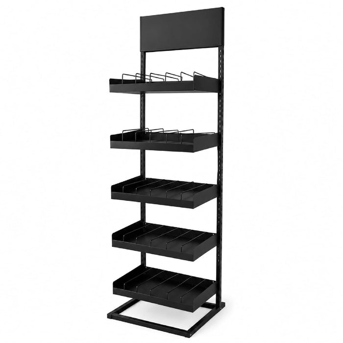 LAUCO Aerosol Rack Assortment Display - Holds up to 150 Aerosol Cans - 5 Tier Spray Paint Can Storage Rack Organizer - 68.8" H x 18.3" L x 18.3" W- 87228
