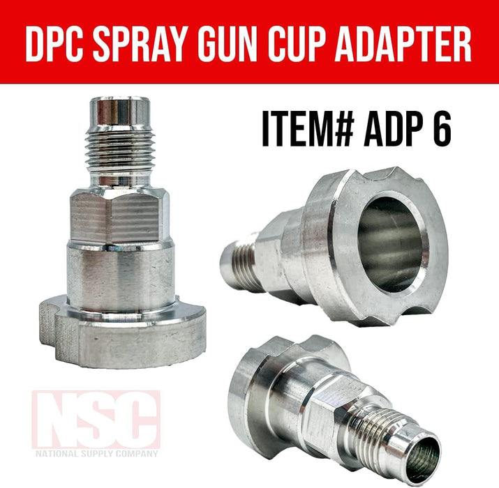 LAUCO Spray Gun Paint System Stainless Steel Adapter (6) (Aftermarket) Compatible with 1.0 System Only and The Disposable Spray Gun Cup Liners and Lid System
