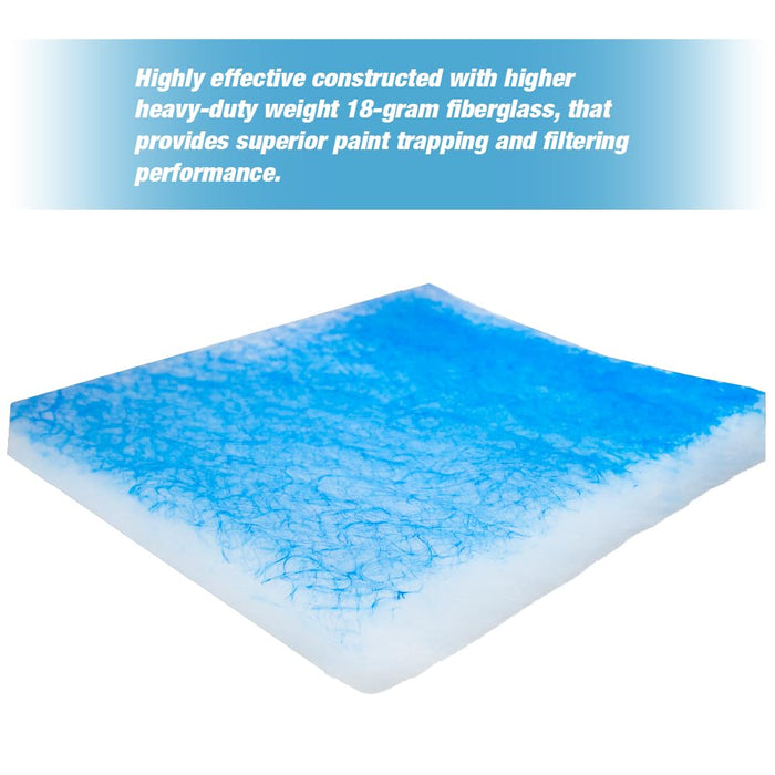 LAUCO Paint Spray Booth Exhaust Filter Pad 20" x 20" x 2", 18 Gram Fiberglass Paint Arrestors - Captures Traps Overspray Paint Particles in Auto Car Autobody Refinish Booths (100 Pack) 26450