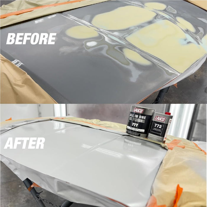 LAUCO All In One Direct To Metal 2K Urethane DTM Primer Surfacer Kit (Gray, 1 Liter) with Fast 8oz Activator – Direct to Metal High-Build Sealer & Filler (4:1 Ratio) 773