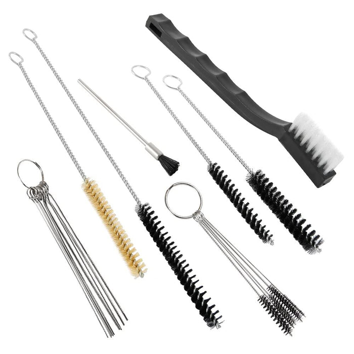 17pcs Multi-Purpose Spray Gun Cleaning Kit Car Cleaning Tools - Nylon Brushes Mini Brushes & Needles Metal Tube Cleaning Brush for Clean Airbrush Nozzles