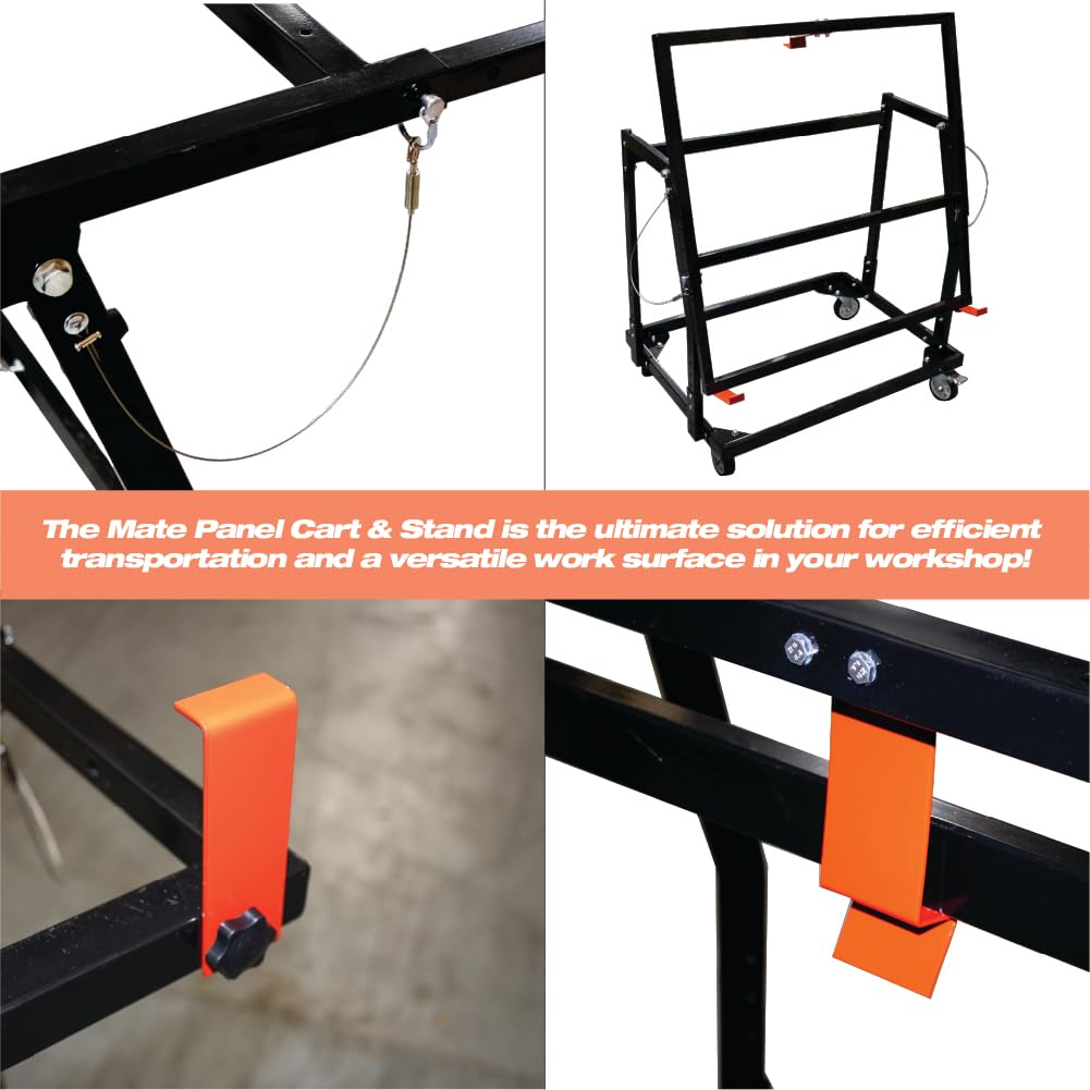 LAUCO Mate Panel Cart and Stand – Mobile Base Stand Contains Rubber Rolling 4” Casters – Mobile Workbench for Tools, Woodworking Tools and Accessories [87280]