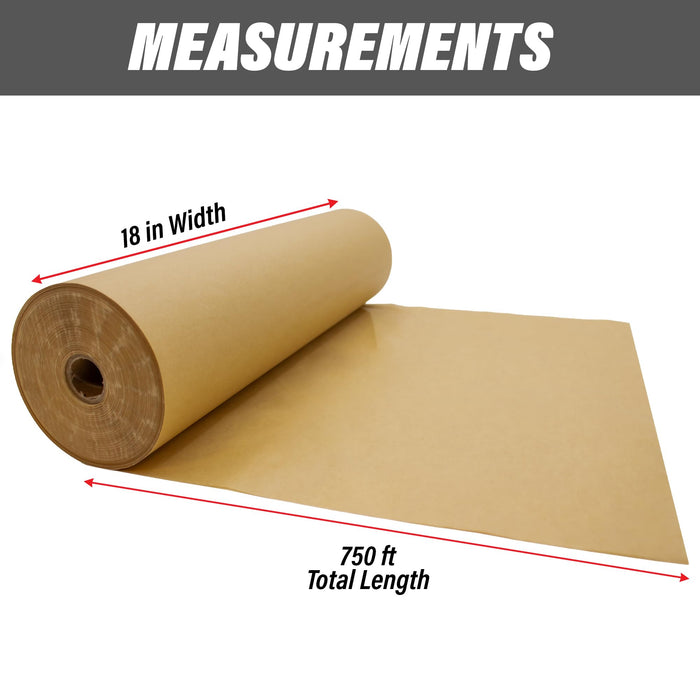 LAUCO Masking Paper Automotive Painters Multi-Purpose 18” x 9000” (750') - Cover Automotive Surface, Packing, Moving, Gift Wrapping, Postal, Shipping, Parcel, Wall Art, Bulletin Boards (2 Rolls)