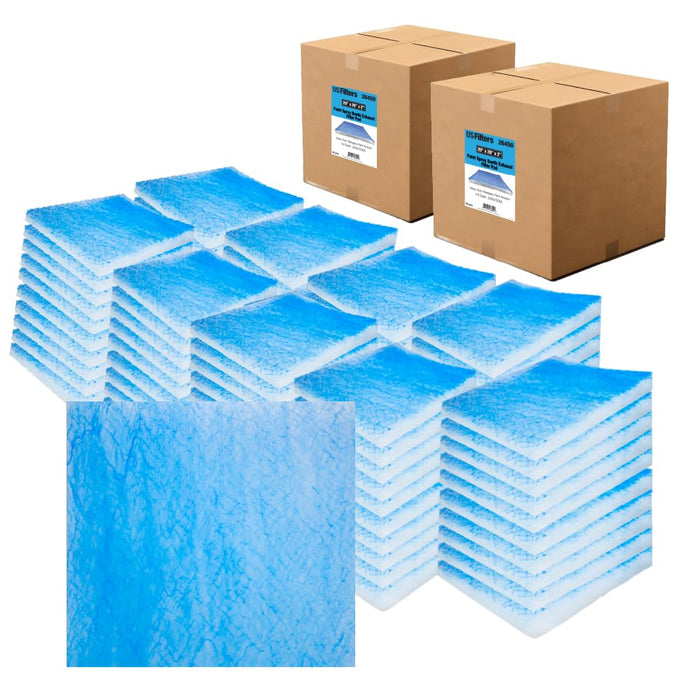 LAUCO Paint Spray Booth Exhaust Filter Pad 20" x 20" x 2", 18 Gram Fiberglass Paint Arrestors - Captures Traps Overspray Paint Particles in Auto Car Autobody Refinish Booths (100 Pack) 26450
