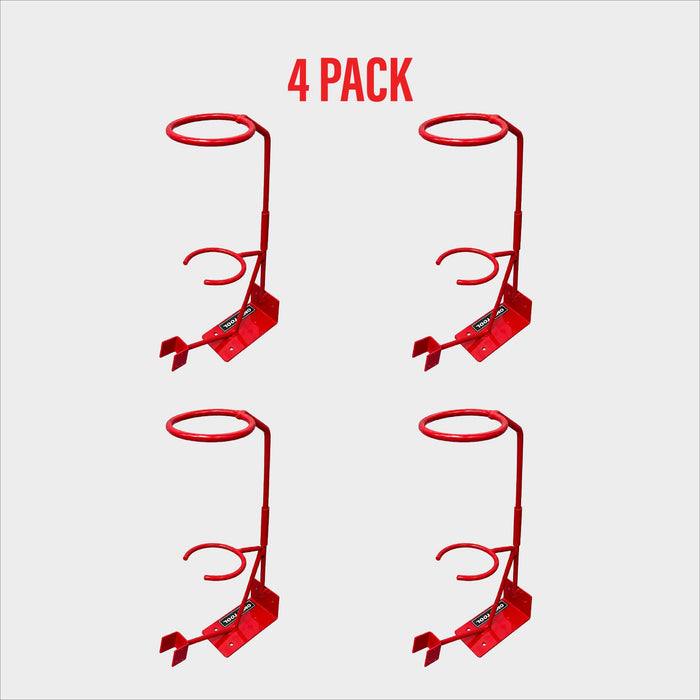 LAUCO Spray Paint Gun Holder, Gravity Spray Gun Holder Stand with Strainer Holder, Paint Gun Stand for Wall or Bench Mount, HVLP, Red (Without 250 Strainers, 4)