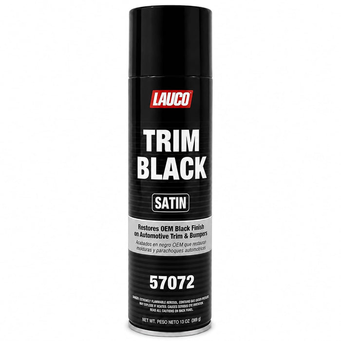 LAUCO Trim Black Satin 13 oz. Automotive Spray Paint Can with Gun Pack of 1, Black Car Spray Paint with Satin Finish, Designed for Plastic, Aluminum, Steel and Stainless Steel 57072