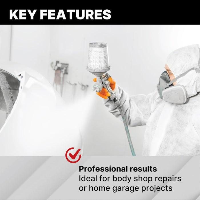 LAUCO 1K Basecoat Frosted White – White Automotive Paint – Factory Color Match – 1 Quart – Spray Gun Ready – 1:1 Mixing Ratio – Car Repaint Base Coat [87288-Quart]