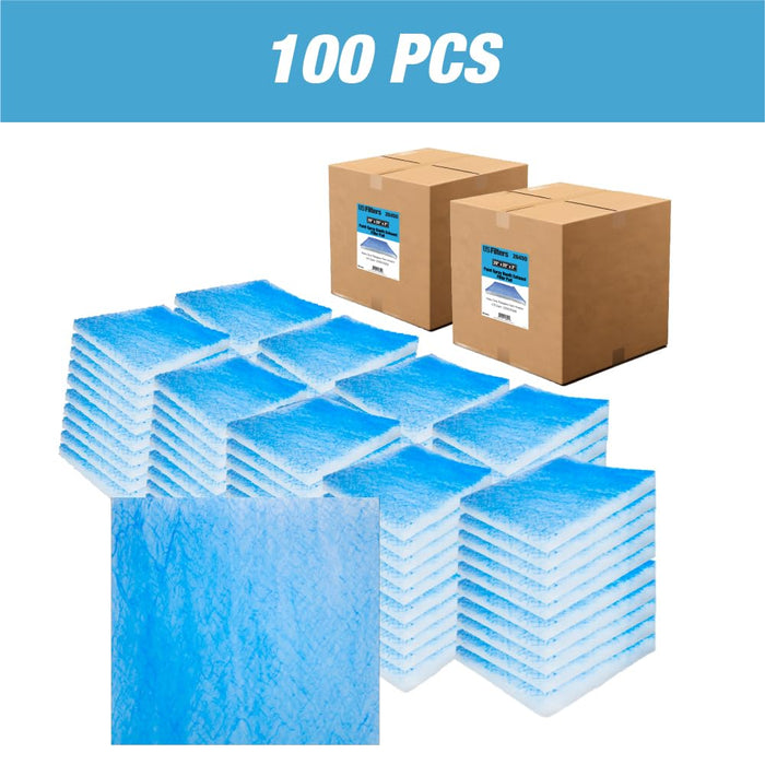 LAUCO Paint Spray Booth Exhaust Filter Pad 20" x 20" x 2", 18 Gram Fiberglass Paint Arrestors - Captures Traps Overspray Paint Particles in Auto Car Autobody Refinish Booths (100 Pack) 26450