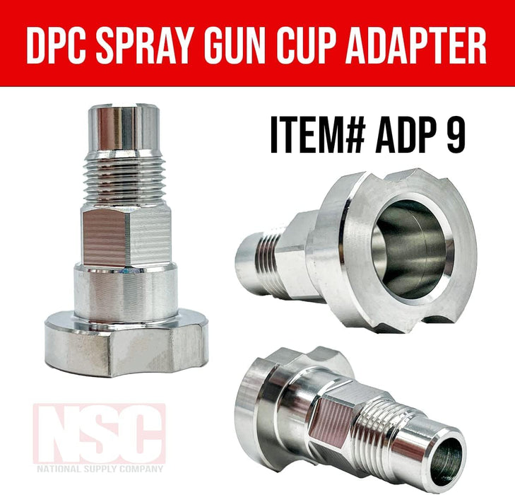 LAUCO Spray Gun Paint System Stainless Steel Adapter (9) (Aftermarket) Compatible with 1.0 System Only and The Disposable Spray Gun Cup Liners and Lid System