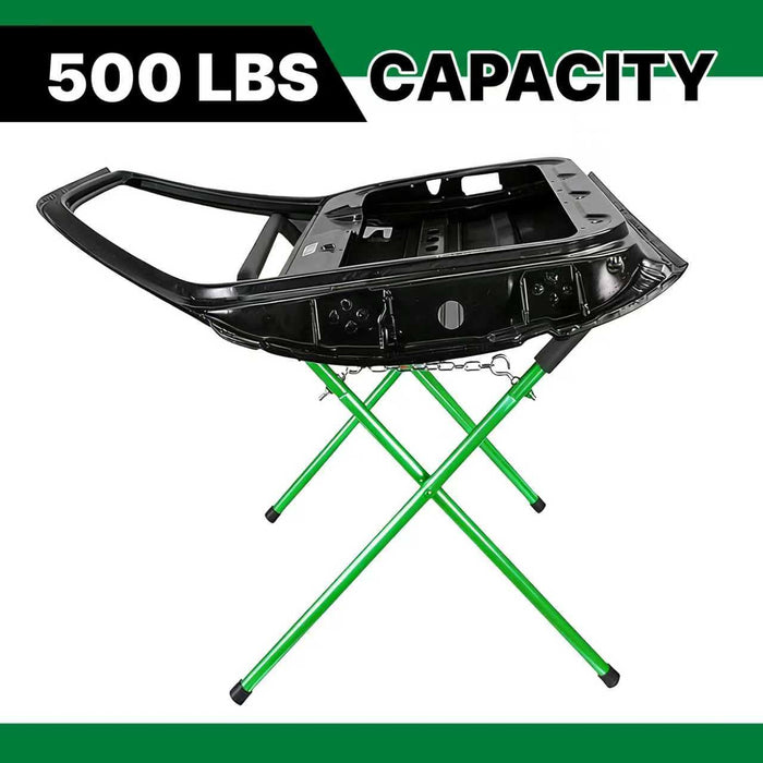 LAUCO Portable Workbench Folding Stand, 500 Pound Capacity Foldable Portable Work Stand , Heavy-Duty Bumper Stand for Garage and Shop (1 Green) 64690