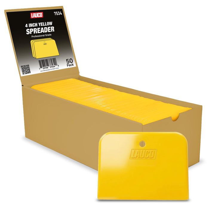LAUCO Body Filler Spreaders 4 Inch, 50 Pack Reusable Plastic Auto Body Spreaders for Automotive Filler, Putty, Glaze, Caulk, Epoxy Resin and Paint