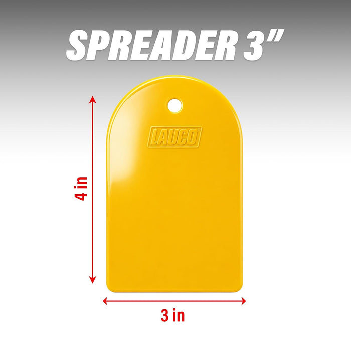 LAUCO Body Filler Spreaders 3 Inch, 50 Pack Reusable Plastic Auto Body Spreaders for Automotive Filler, Putty, Glaze, Caulk, Epoxy Resin and Paint 40333