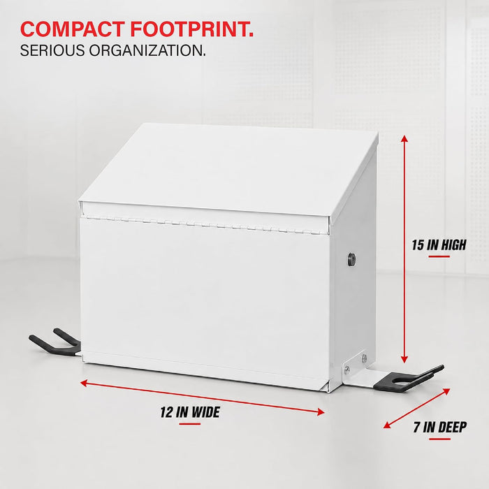 Magnetic Spray Booth Box White- Double Compartment Cabinet with Double Spray Paint Gun Holder, Spray Gun Holder, Spray Paint Storage Box Cabinet for the Interior of Spray Booth, Spray Gun Box 1681