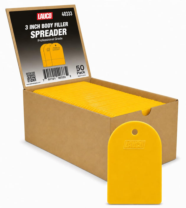 LAUCO Body Filler Spreaders 3 Inch, 50 Pack Reusable Plastic Auto Body Spreaders for Automotive Filler, Putty, Glaze, Caulk, Epoxy Resin and Paint 40333