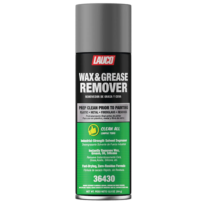 LAUCO Wax & Grease Remover Spray 13 oz, Pack of 1, Automotive Paint Prep Cleaner for Surface Preparation Before Primer, Paint & Clear Coat, Fast-Drying Formula, 36430