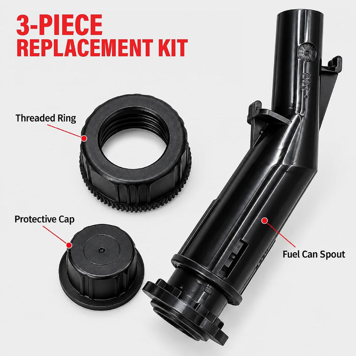 Gas Can Spout Replacement 3-Piece, Fuel Can Nozzle Kit