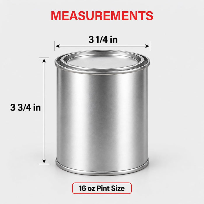 LAUCO Empty Paint Cans with Lids, 16 oz (Pint), 6 Pack, Durable Tin-Plated Steel Metal Storage Containers for DIY Projects, Crafts, Workshop Organization & General Storage 9073