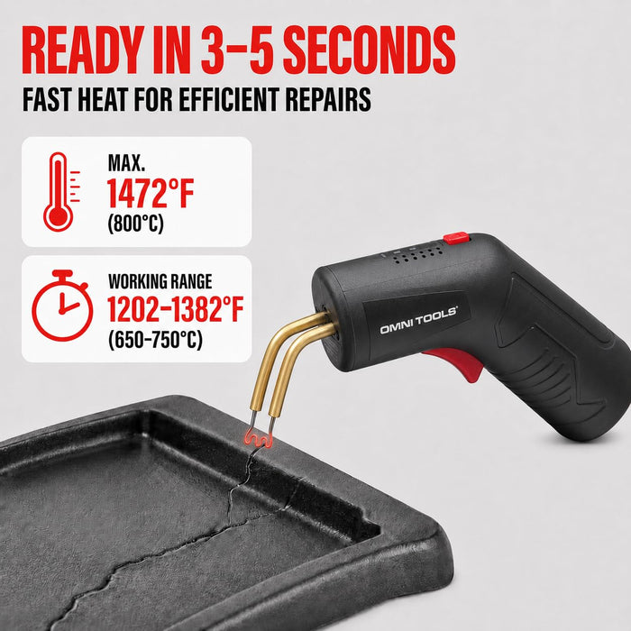Cordless Hot Stapler Repair Kit, 4.0Ah Rechargeable Plastic Welder, USB-C Fast Charging, 800°C Hot Staple Gun for Automotive Bumper, Dashboard & Plastic Crack Repair