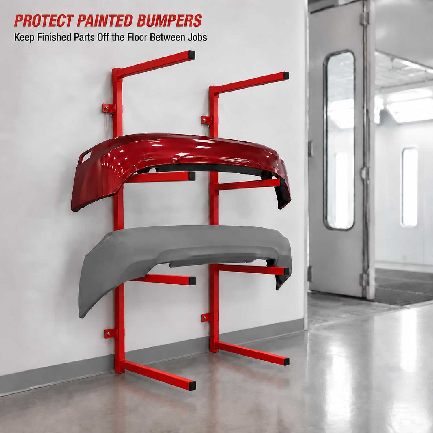 LAUCO Wall Mounting Bumper Stand - Auto Bumper Storage Rack - Efficient Storage Solution for the Body Shop, Bumper Rack, Body Shop Parts Rack- 4572