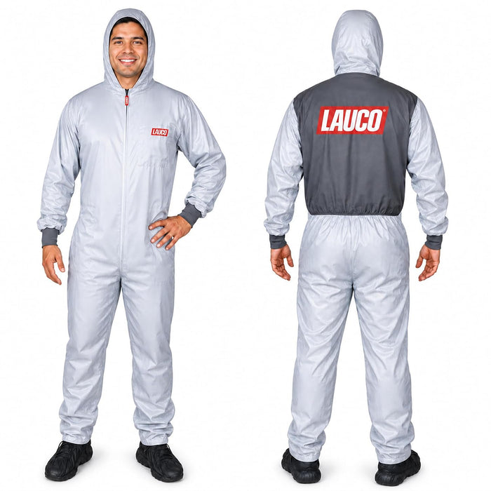 Reusable Paint Suit Spray Coverall with Hood, Small, Anti-Static Silicone-Free Protective Suit, 98% Polyester 2% Carbon Fiber