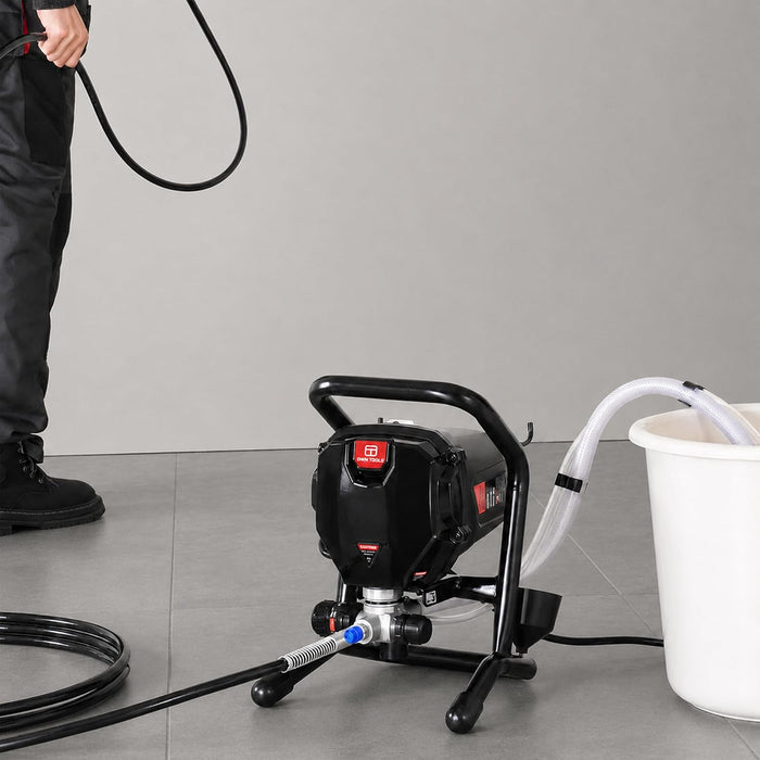 OMNI TOOLS Airless Paint Sprayer, 750W Electric Paint Sprayer, 3000 PSI High Pressure, 1.2 LPM Flow Rate, 23.6 ft Hose, 517 Reversible Spray Tip for Interior & Exterior Painting