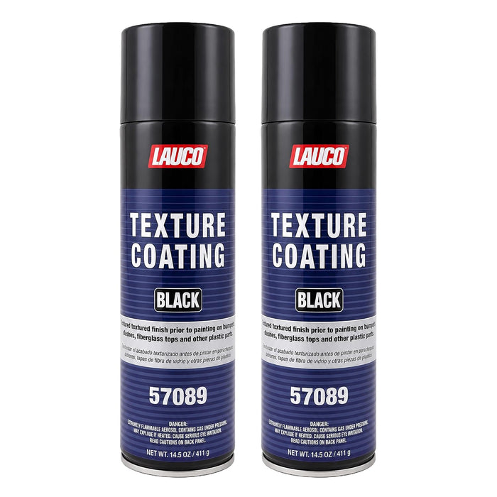 LAUCO Texture Coating Black 14.5oz Aerosol Spray Can - Pack of 2 - For Automotive and Industrial Use 57089