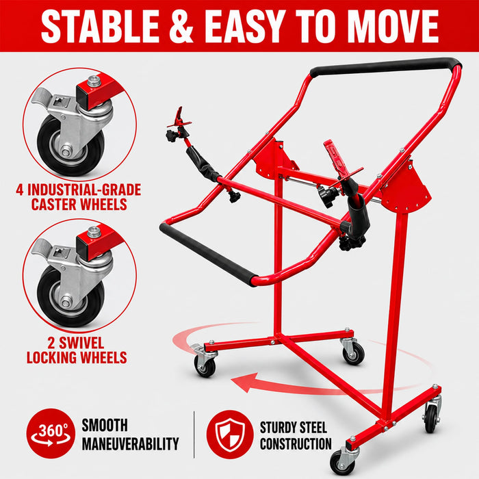 LAUCO Adjustable Bumper Repair Stand, Securely Holds Plastic Car Bumper Covers for Automotive Bodyshop Repair Multiple Angles 5 Locking Positions, Paint Bodywork, Wheels Sand, Prep, Spray Primer 08044