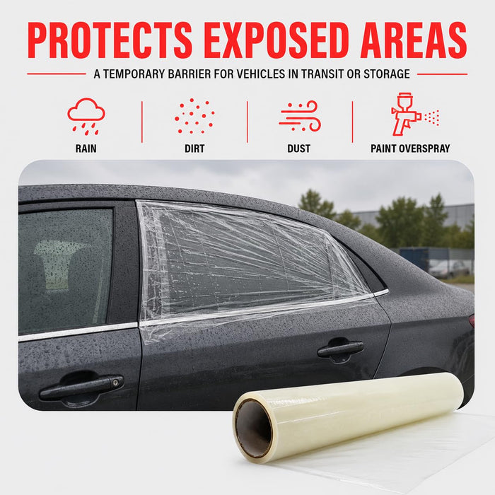 MAXIFILM Crash Wrap, 36 inch x 100 feet, Clear Collision Wrap for Damaged Vehicles & Car Windows, Removes Cleanly, Attaches Securely, Removes Cleanly (1885)