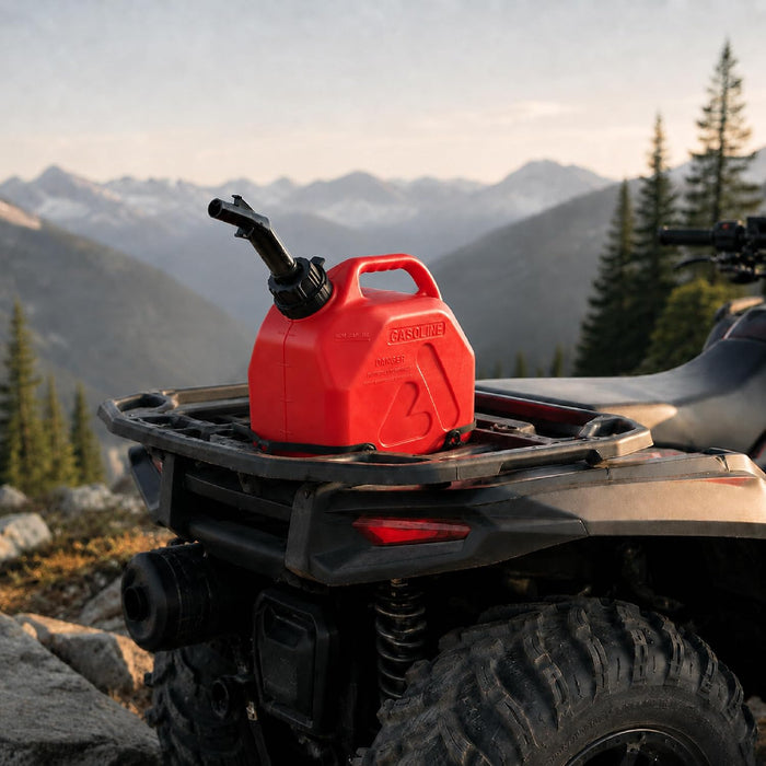 Gas Can 3 Gallon, Portable Fuel Container with Rotating Pour Spout, Child-Resistant Cap and Carry Handle for Gasoline, Lawn Equipment, Garage and Outdoor Use