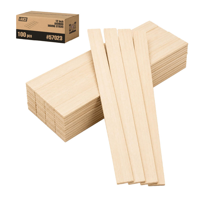 Craft and Paint Sticks - 12" Inch Premium Bamboo Stirrers/Paddles – Bamboo Crafts - Paddle Mix Epoxy Resin Paint – Garden Paint Mixing Sticks/Paddles (100)
