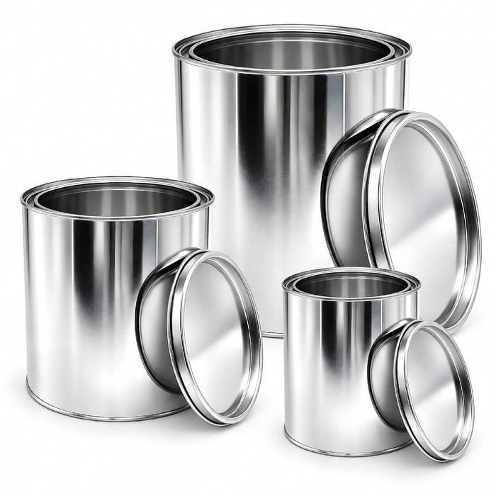 Lauco 3-Pack Metal Paint Cans with Lids, 1 Gallon + 1 Quart + 1 Pint Unlined Storage Containers – Durable Tinplate Buckets for Paint, Solvents, Craft Supplies & DIY Projects 75894
