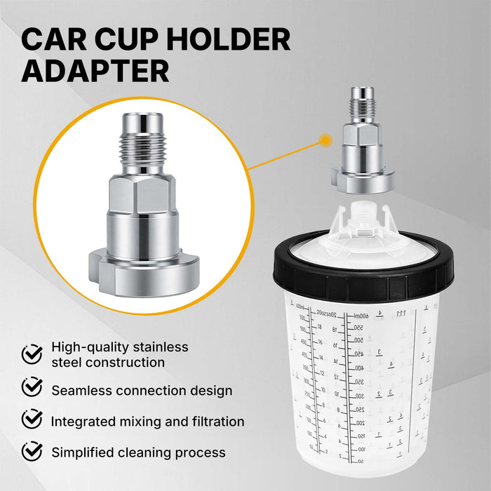 LAUCO Spray Gun Paint System Stainless Steel Adapter (6) (Aftermarket) Compatible with 1.0 System Only and The Disposable Spray Gun Cup Liners and Lid System